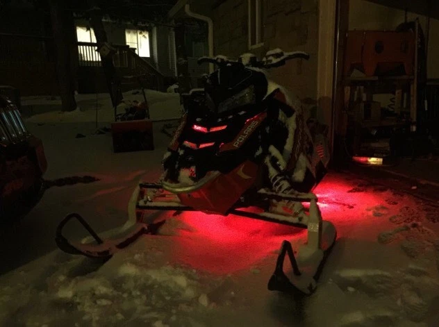 LED Snowmobile Underglow 12v Custom LED Neon Accent Lighting Red 4 Pcs 1' Atv - Image 3 of 4