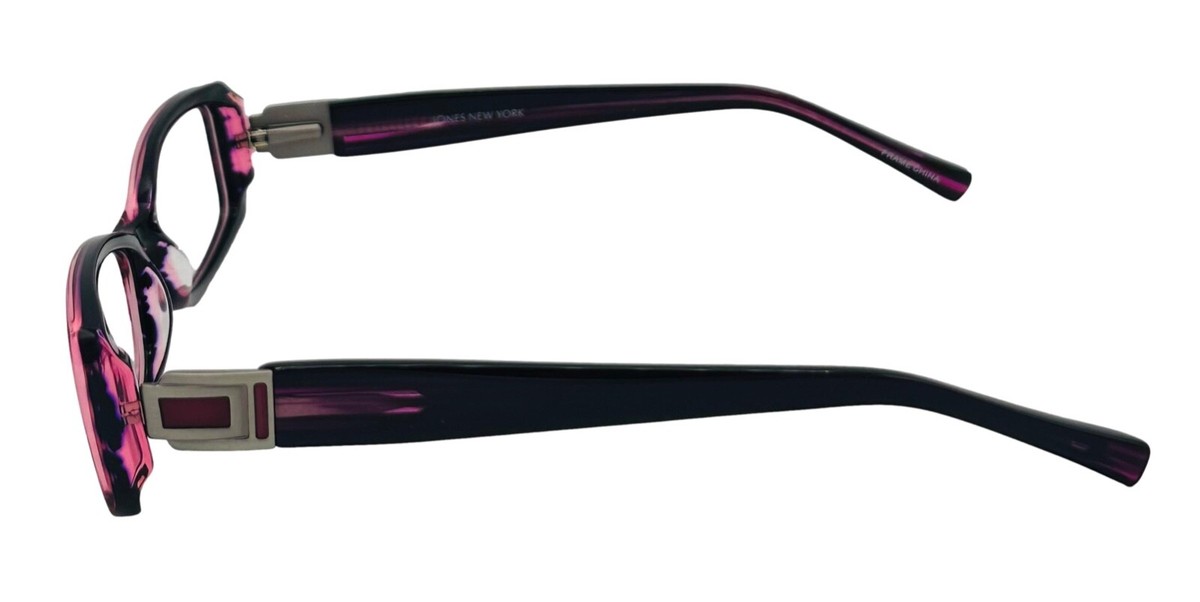 Jones New York Purple Mens Plastic Rectangle Eyewear Frame 