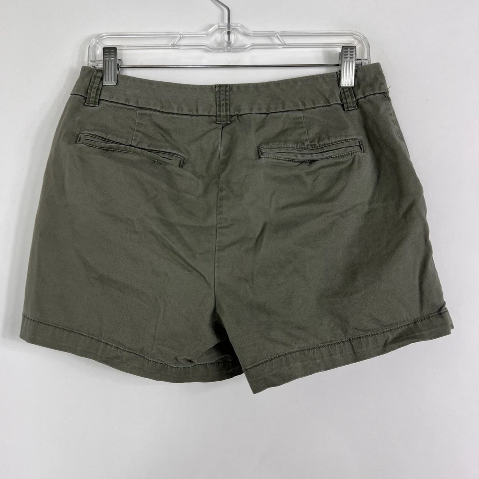 Maison Jules Shorts Women's Size 6 Chino Khaki Mid Rise Stretch Twill Gray - Image 4 of 4