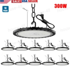 10Pcs 300W UFO LED High Bay Light Shop Lights Warehouse Commercial Lighting Lamp