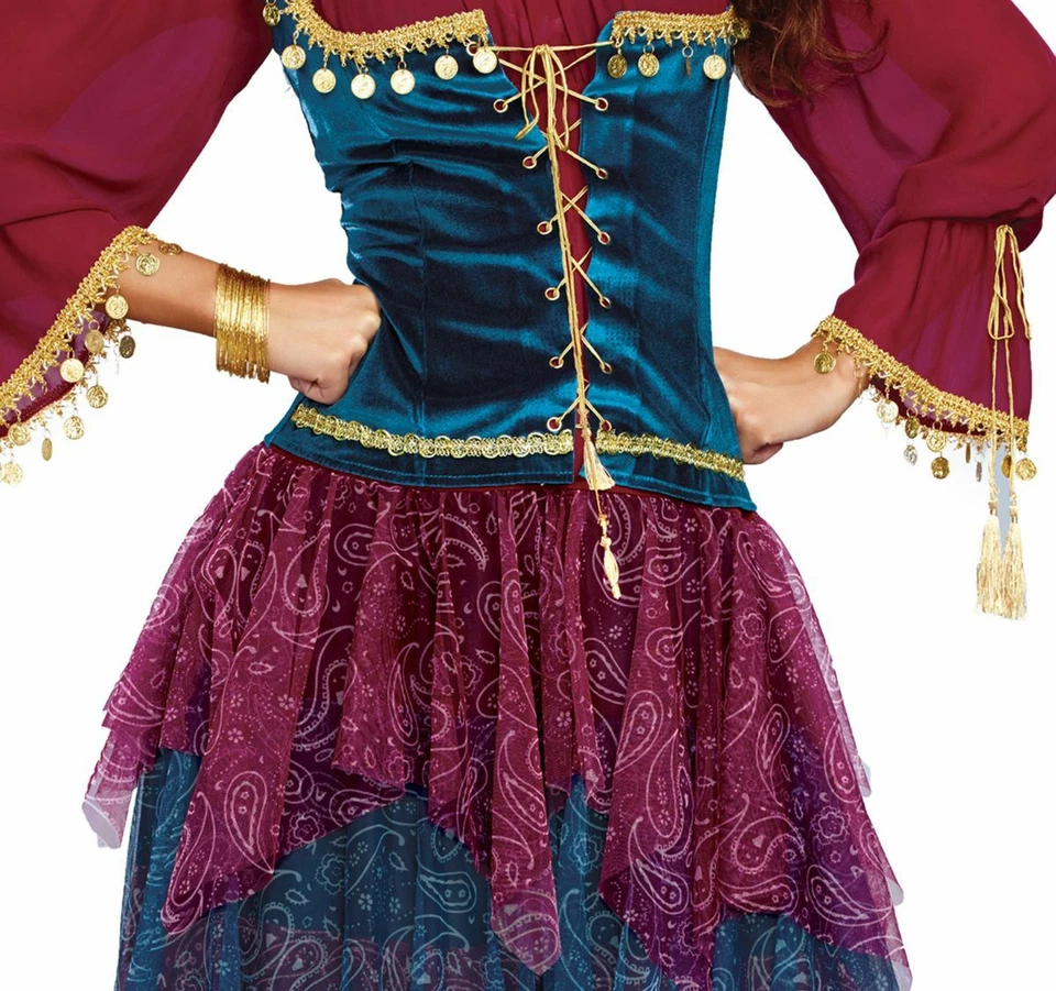 Zigeunerin Kostüm Gypsy Esmira für Damen Gr. M-XL Kleid rot blau Fasching - Bild 2 von 3