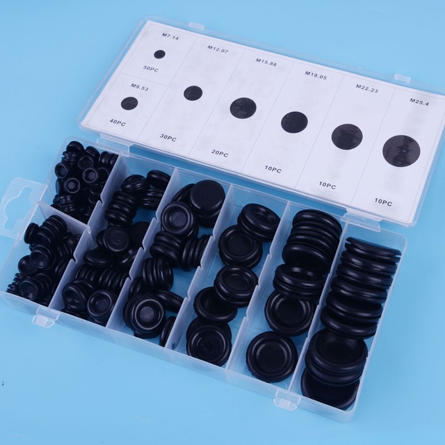 170pcs Rubber Grommets Assortment Firewall Hole Plug Kit Electrical