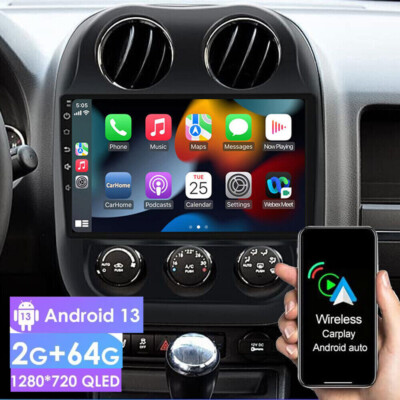 2+64G For Jeep Compass Patriot 2010-2017 Car GPS Radio Android 13 Sat Nav Stereo