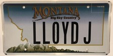 Vanity LLOYD LLOYDS LOYD J license plate personalized Bank Pharmacy Bridges MT