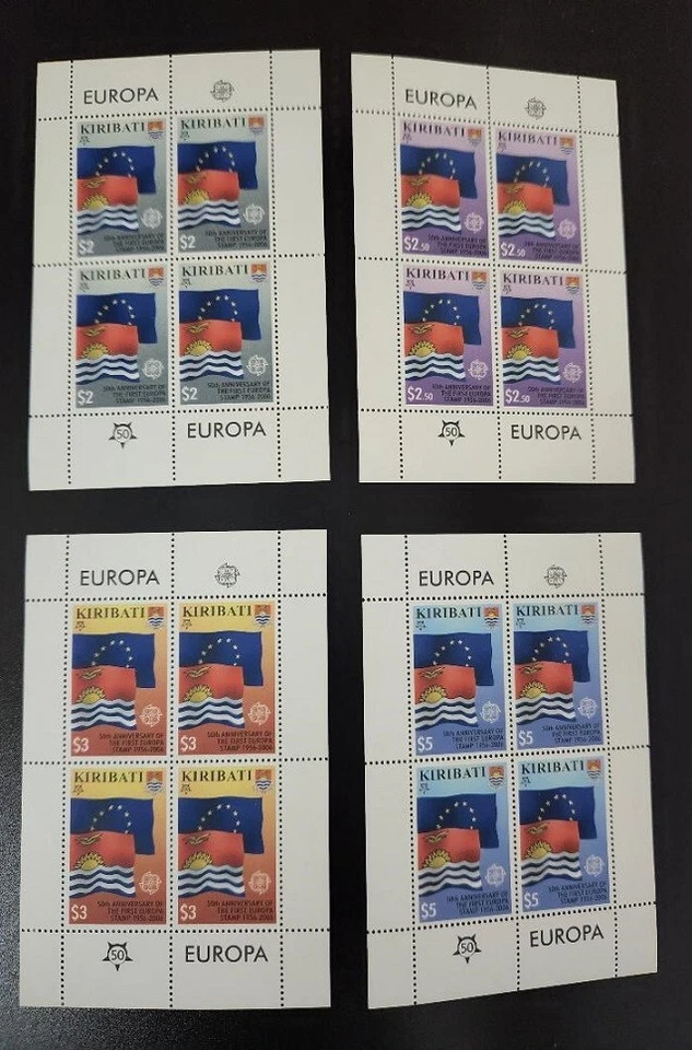 Kiribati,Europa CEPT 50 years anniversary,4 stamps+1 Souvenir Sheet ,4 block MNH - Image 2 of 2