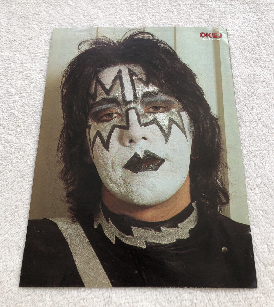 KISS 1983 ACE FREHLEY Clipping Poster Swedish magazine Okej