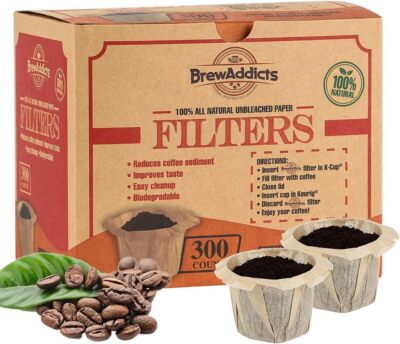 Brew Addicts Disposable K-Cup Paper Coffee Filters | All-Natural Unbleached