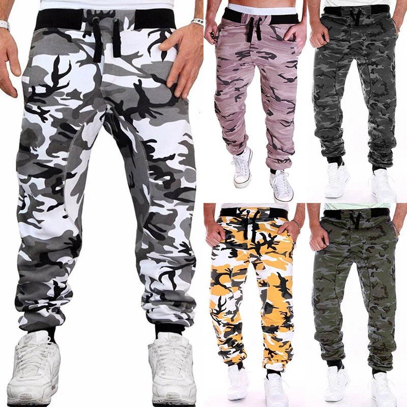 Men Jogger Heavy Weight Fleece Cargo Pocket Sweat Pants Casual