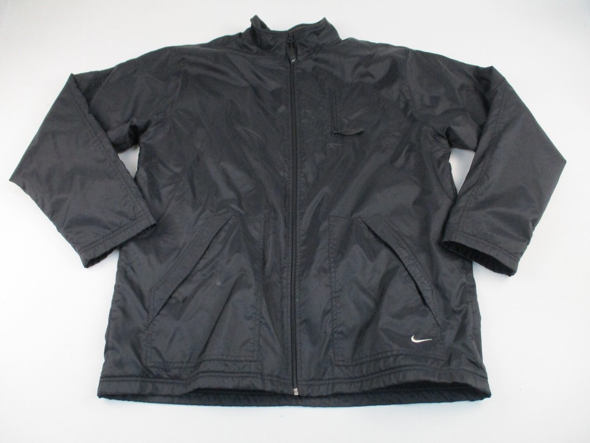 Vintage Nike Jacket Men's Size XL Black Zip Gray Tag Y2K