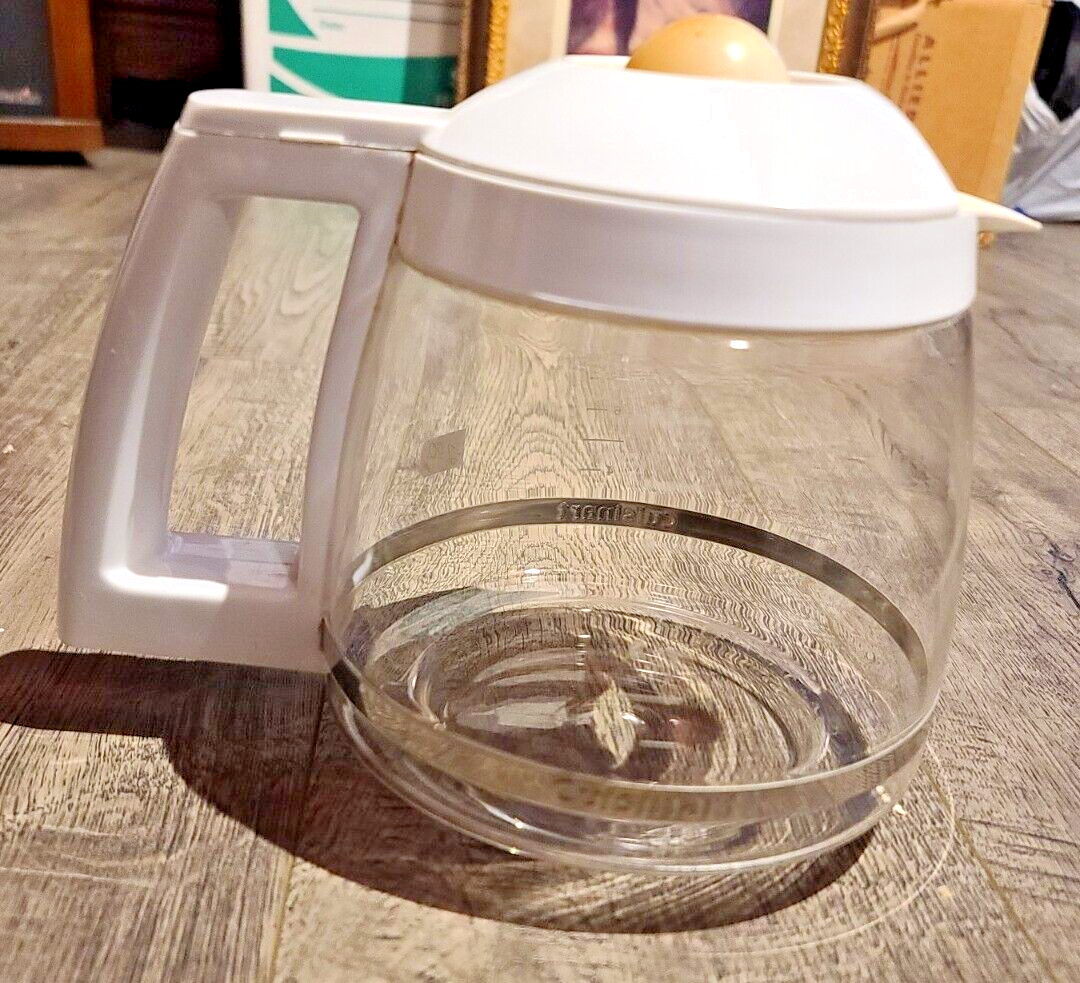 Cuisinart 10 Cup Glass Coffee Carafe with White Lid and Handle