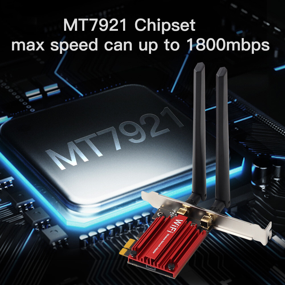 MT7921 WiFi 6 E-sports Network Card 1800Mbps Desktop Adapter BT5.2