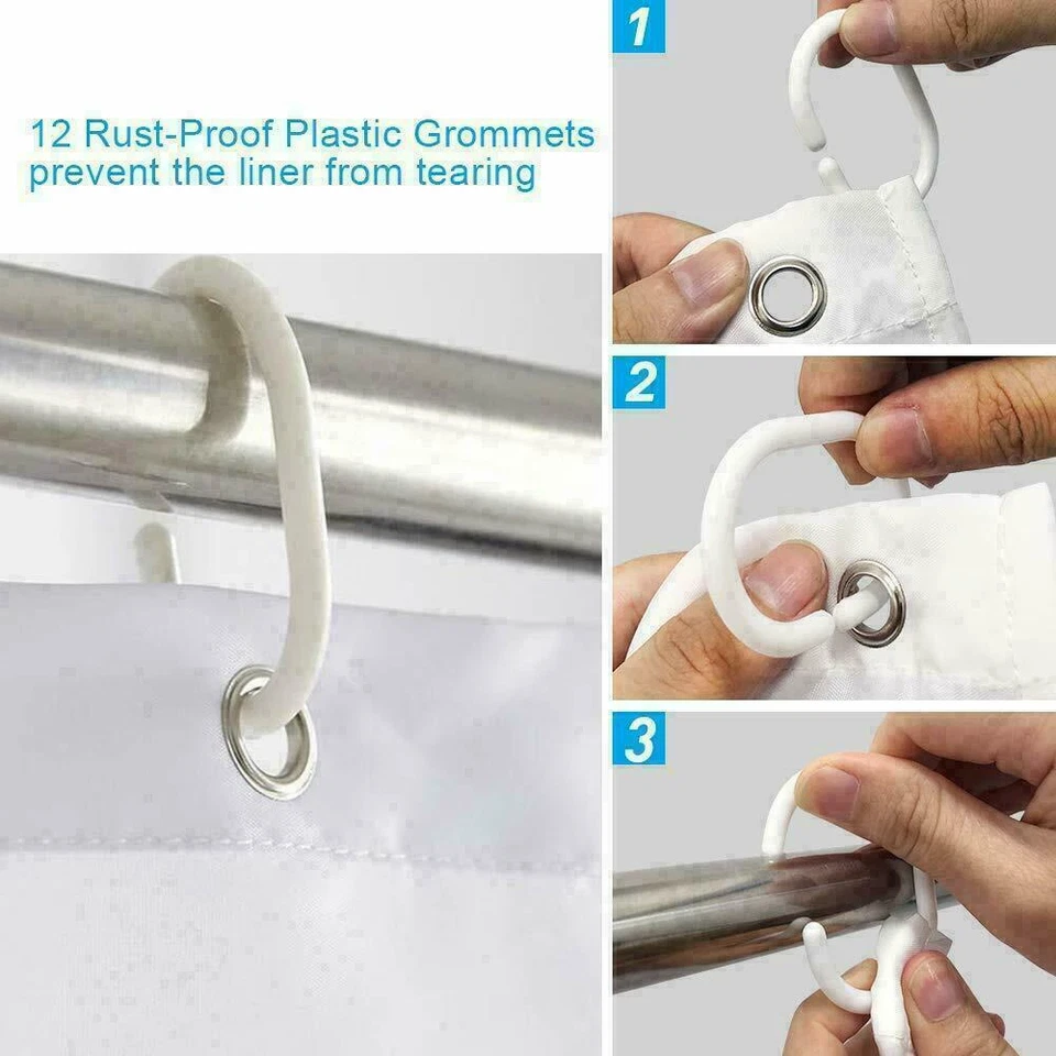 Arte Bosque Pintura al Óleo Cortina de Ducha Impresión Sol Baño Decoración con 12 Ganchos Foto 4 de 4