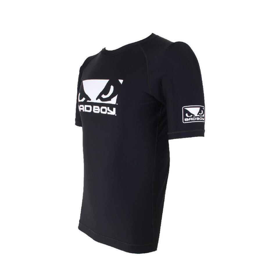 Bad Boy MMA Raglan Short Sleeve Rash Guard Black Training Top Gym
