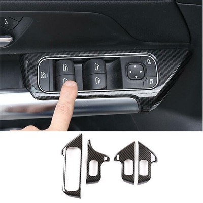 For Benz GLB 200 250 2020-2023 Carbon Fiber Window Lift Switch Lock Panel Trim