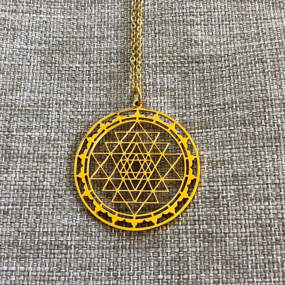 Sri Yantra necklace Gold