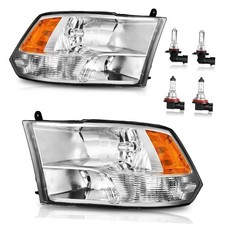 Headlights for 2009 OE Replacement A/Chrome Housing Amber Reflector Clear Lens