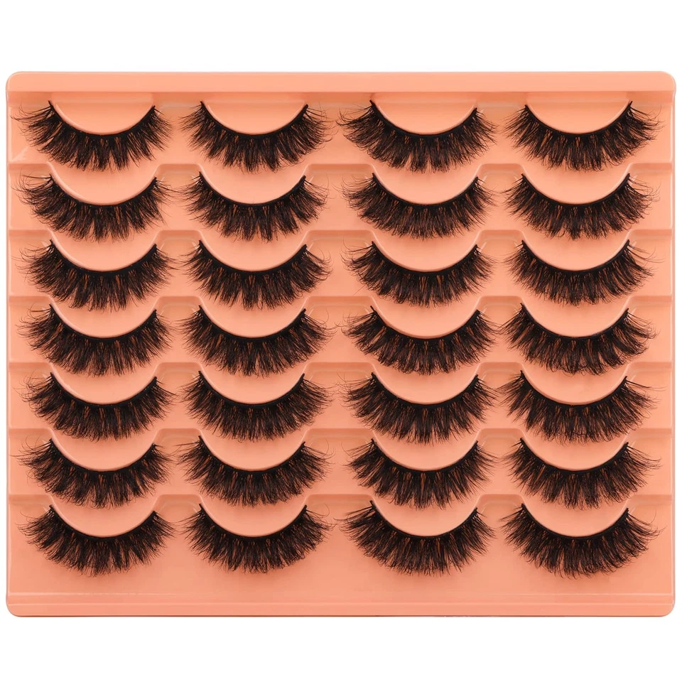 Short Lashes Natural Look False Eyelashes Thick Volume Faux Mink Lashes Pack Wis - Image 2 of 4