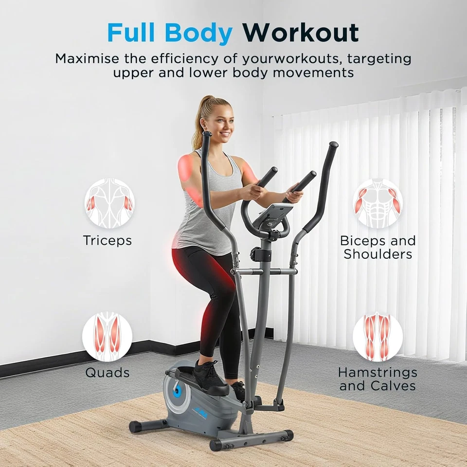 Compact Upright Elliptical Cross Trainer, 8-Level Magnetic Resistance, Full Body - Image 2 of 4