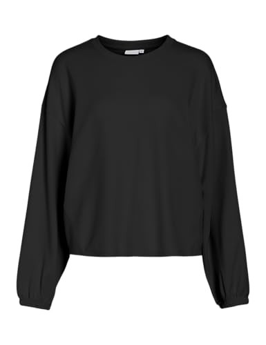 Vila Vianira O-Neck Langarmshirt Damen, GrößE M, Schwarz, Baumwolle, Modell-Nr-image