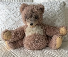Vintage 1960's Plush TEDDY BEAR Stuffed Animal in "AS IS" Condition 10" x 14"