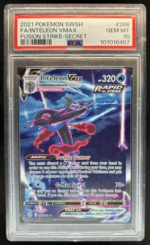 2021 Pokemon SWSH Fusion Strike Inteleon VMAX #266/264 PSA 10 GEM MINT