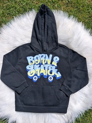 Primark Jungen ''Born 2 Skate'' schwarzer Hoodie (Alter 6-7)