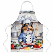 Caroline's Treasures Sheltie Chef Apron Cooking Kitchen Server Baking Crafts
