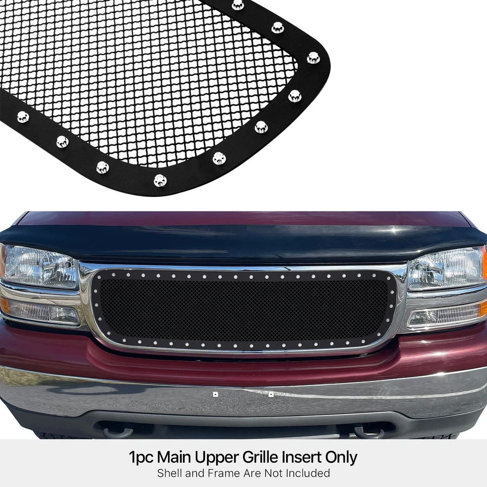 Para GMC Yukon/02-06 Sierra Denali 2001-2006 acero inoxidable remache rejilla inserto Foto 3 de 3