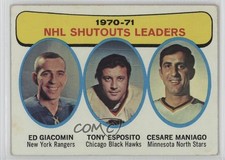 1971-72 Topps League Leaders Ed Giacomin Tony Esposito Cesare Maniago #5 HOF 4g8