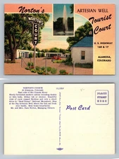 Alamosa, CO-Colorado, Norton’s Court Artesian Well View, Vintage Postcard