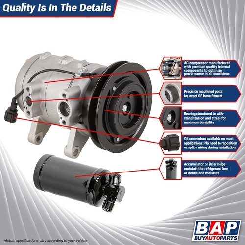 For Jeep Cherokee 1994 1995 1996 AC Compressor w/ A/C Drier - Picture 5 of 7