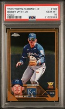 2023 Topps Chrome Logofractor #176 Bobby Witt Jr Gold Refractor PSA 10 #/50