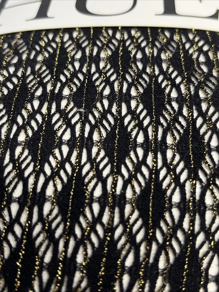 Medias de red de ganchillo metálico para mujer HUE M/L (5'2"-6' con peso: 165-200 libras) negras Foto 2 de 4