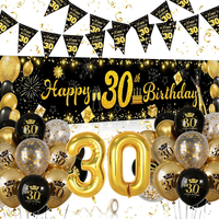 30 Geburtstag Deko Schwarz & Gold, Deko 18. Geburtstag FüR MäNner Frauen | 30. G