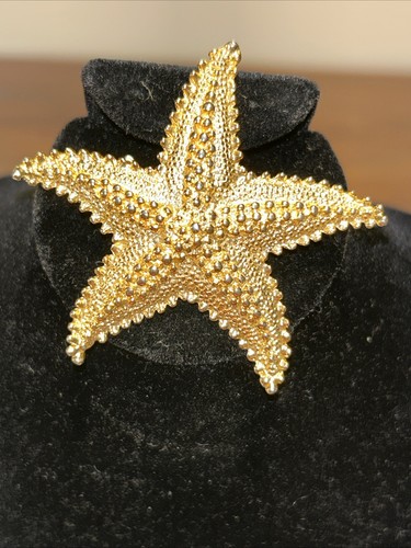 Starfish Brooch Signed Gerry's Pin Figural Star Fish Vintage Gold Tone Retro - Picture 2 of 4