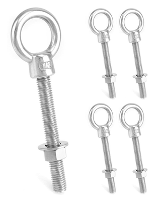 #ad 316 Stainless Eye Bolts with Shoulder 1 2” x 4” Marine Grade 5 Pack Threaded $55.99