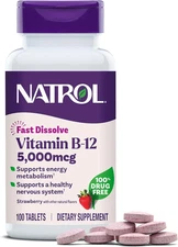 Natrol Vitamin B12 Fast Dissolve Tablets, Promotes Energy, Supports a Healthy..