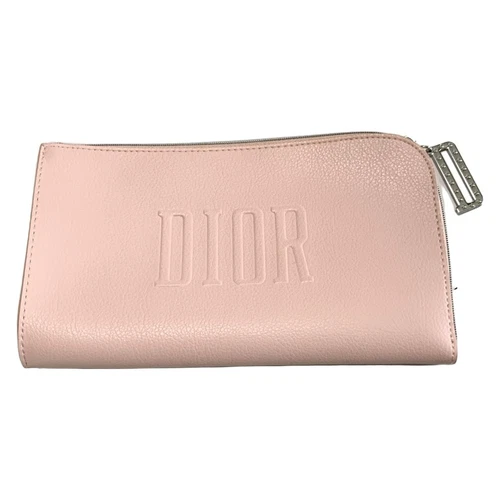 Auth Dior Parfums Pochette en cuir synthétique rose clair