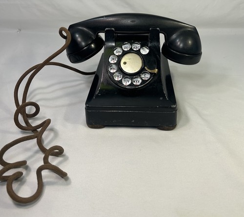Vintage Western Electric Bell System F1 Black Rotary Dial Desk Phone