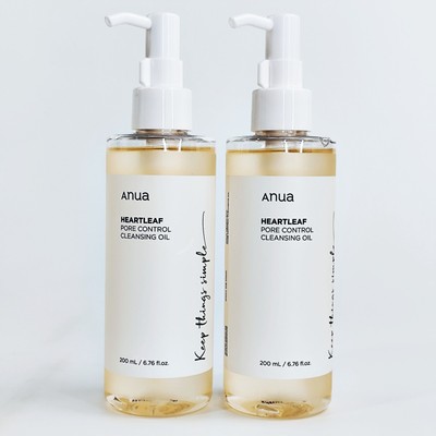 Anua Heartleaf Pore Control Korean Cleansing Oil Makeup Remover 6.76oz Pack of 2