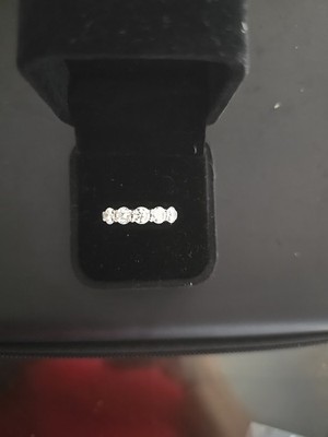5 Stone 2.20 Ct VVS1 Ice White Moissanite Wedding 925 Silver Ring Size 7 Or 8