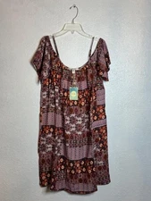 NWT Ella Moon Bohemian Global Inspired Summer Swing Lined Dress Size Medium