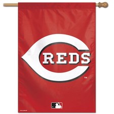 CINCINNATI REDS LOGO 28"X40" BANNER FLAG NEW WINCRAFT 👀