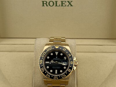 Rolex GMT Master II 116718 18K Yellow Gold Black Ceramic Box 40mm