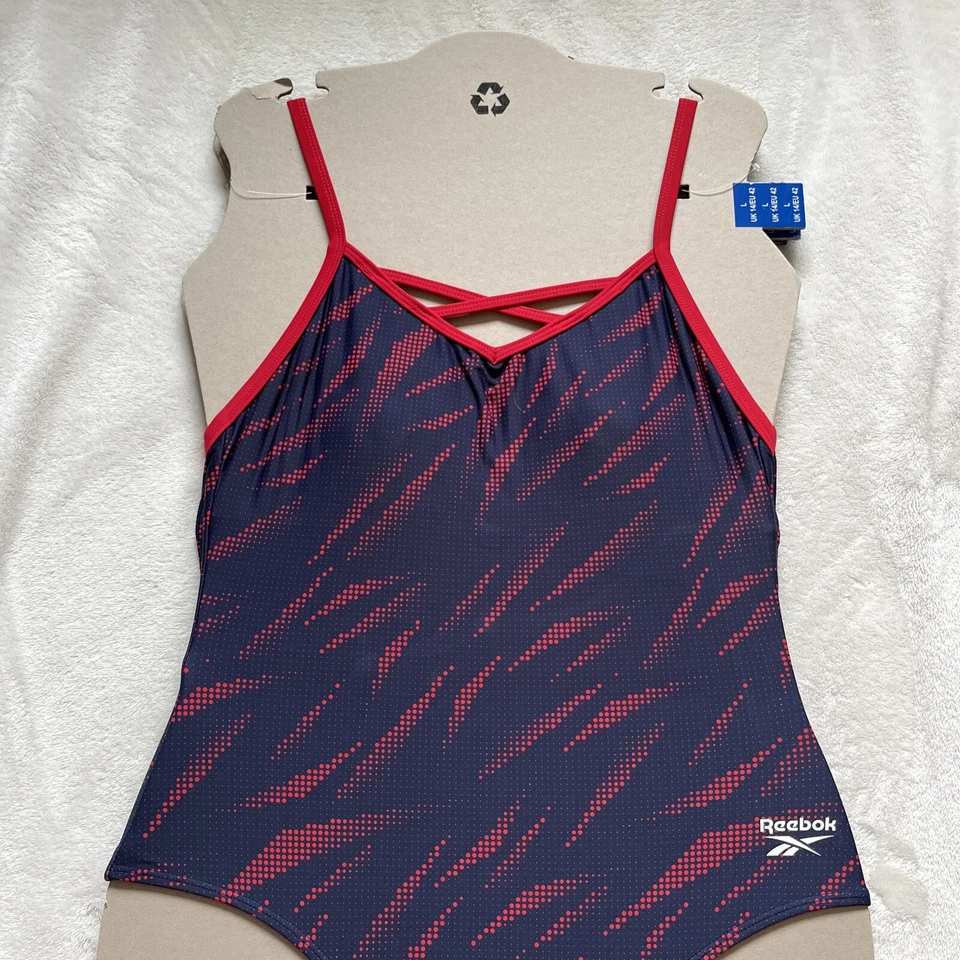 Nuevo con etiquetas Reebok Damas Talla 14, Azul Multi Disfraz de Natación  Foto 3 de 4