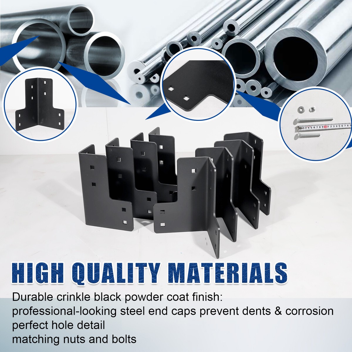 8pcs 4x4 4MM Workbench Corner Brackets Kit Steel w/Screws for