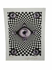 Gwyllm Llwydd  signed Blotter Art print sheet psychedelic perforated art