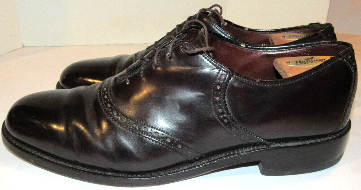 VINTAGE MEN'S HANOVER SHELL CORDOVAN DARK BROWN LEATHER SADDLE