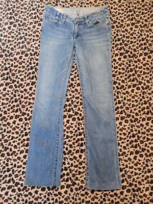 J Company Blue Jeans Women 28 Studded Pockets Denim Med Wash Custom Hem 