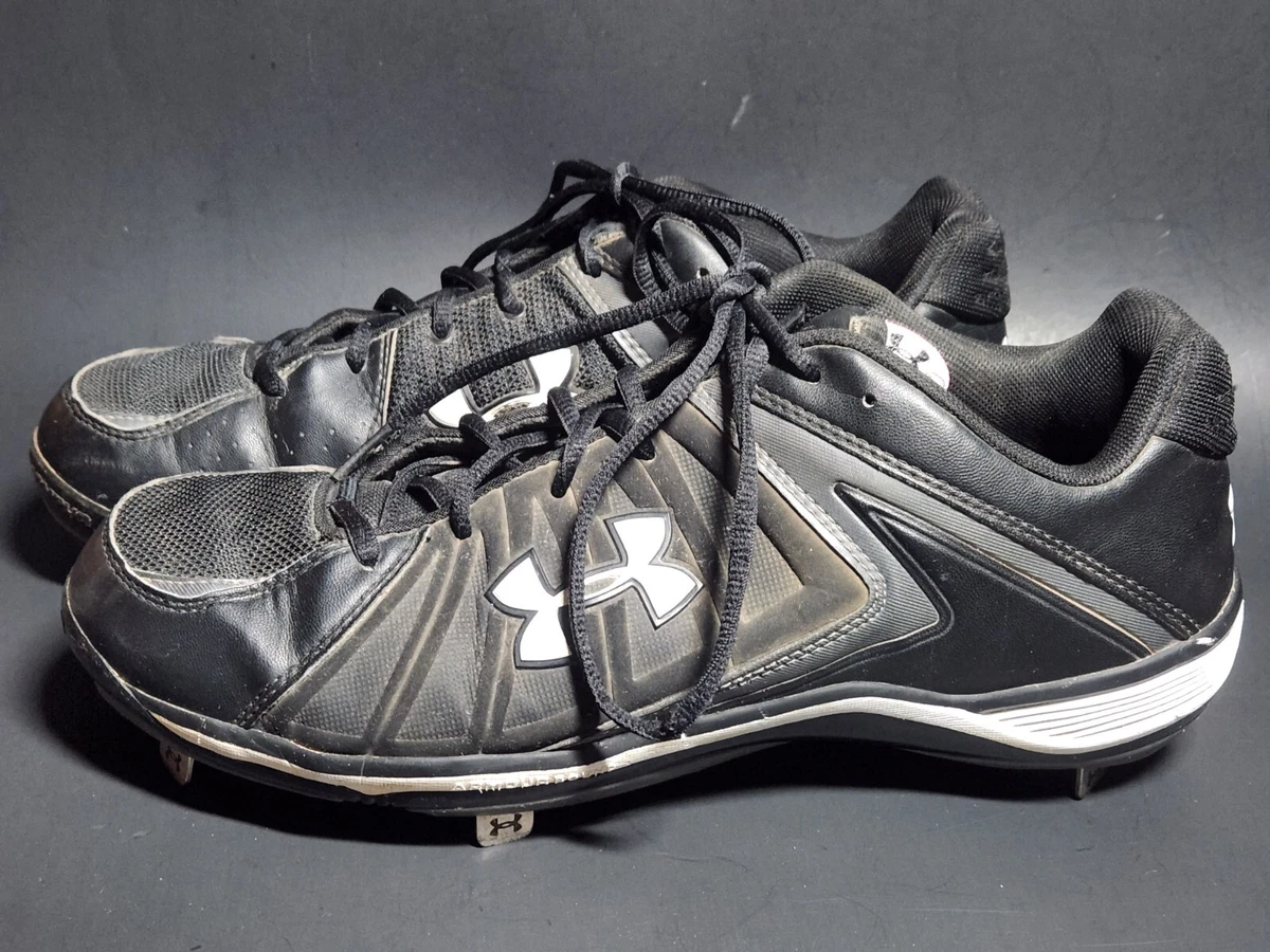 Under Armour Mens Ignite Baseball Shoes Black Lace Up Metal Cleats